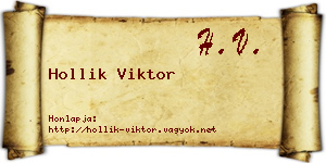 Hollik Viktor névjegykártya
